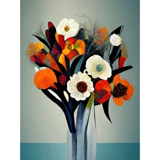 Winter Flower Floral Bouquet Acrylic Framed Wall Art Print Picture 12X16