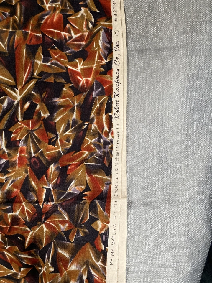 Robert Koffman Kaleidoscope 2 Yards X 43" Co Inc Fabric Prima Brown Blue Orange - Image 4 of 4