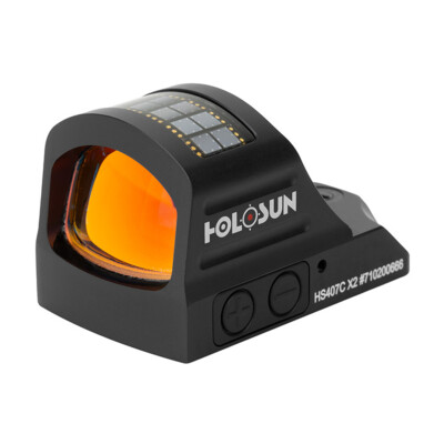 Holosun Red Dot 1x 2MOA Open Reflex Sight Black w/Solar Failsafe HS407C-X2