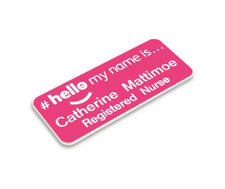 Custom Engraved Hello my name is logo Name Badge Maintenance Caretaker Handyman