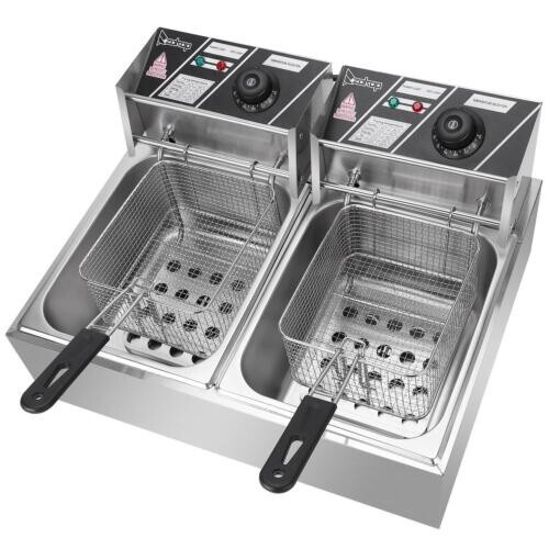 ZOKOP 5000W Electric Deep Fryer 12L Dual Fry Machine Commercial