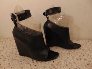 open toe wedge booties