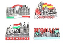 Unique Metal Fridge Magnet Gift Worlds Cities Collectables Madrid Milan Paris 3D