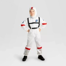 Kids Unisex NASA Astronaut Halloween Costume Jumpsuit  Headpiece - Small 5585