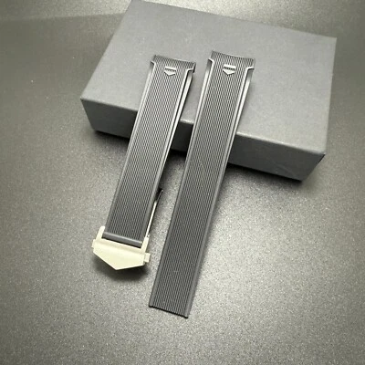 Correa de reloj de goma con extremo curvo negro Tag Heuer Aquaracer 300 - 21,5 mm de ancho