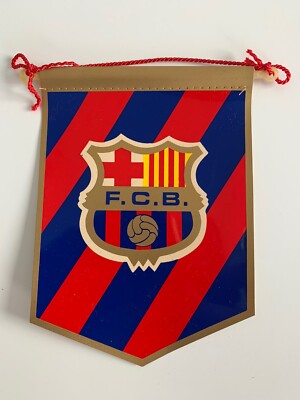 Fanion de football de Barcelone vintage authentique, années