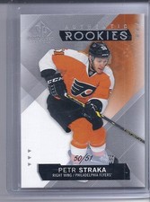 15-16 2015-16 SP GAME USED PETR STRAKA TRUE ROOKIE JERSEY# /51 160 FLYERS 