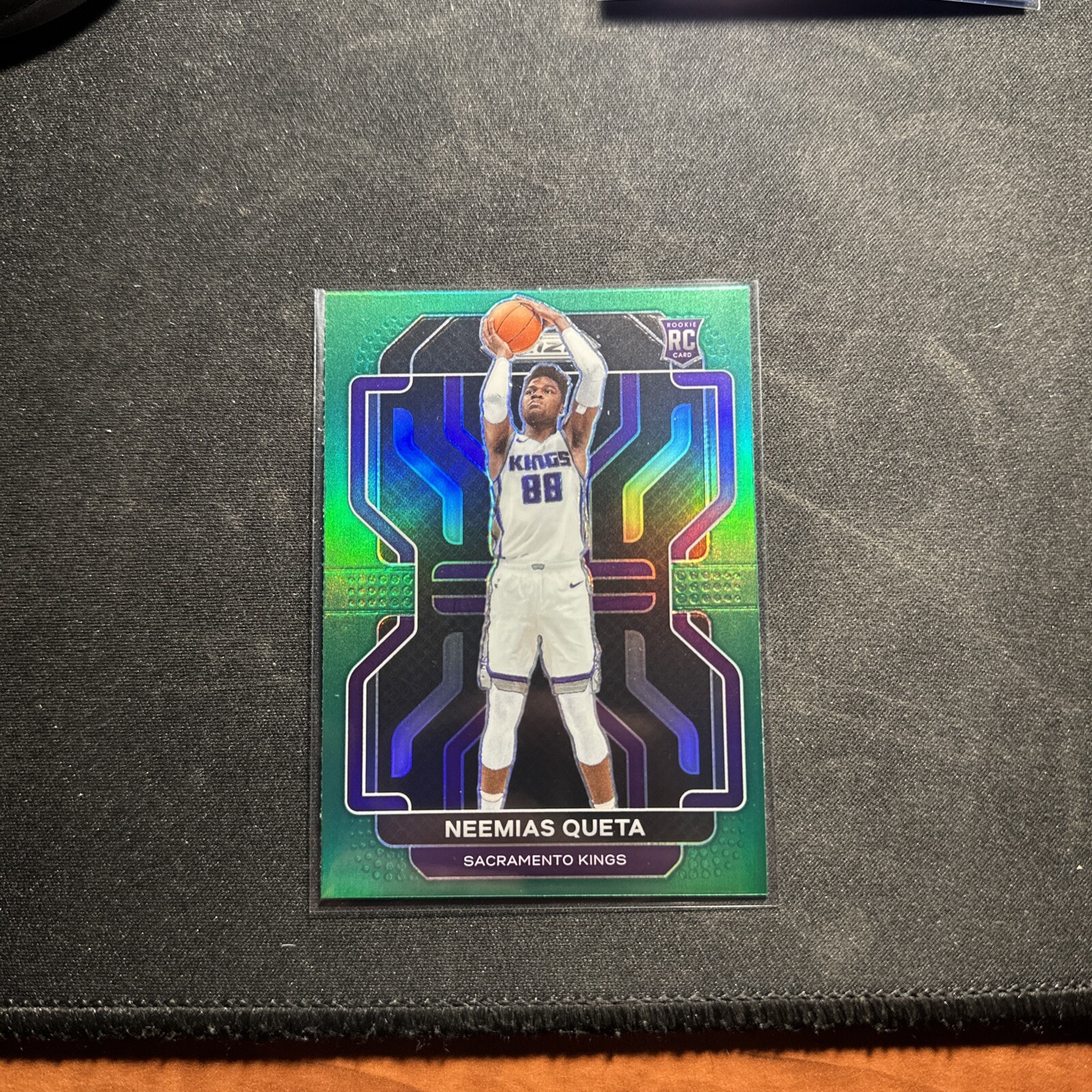 Neemias Queta 2021-22 Prizm Green Prizm Rookie Card #316 Sacramento Kings