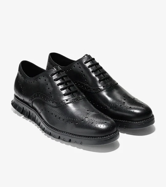 Zapatos Oxford negros punta de ala ZeroGrand para hombre Cole Haan C20719 - talla 10,5 W