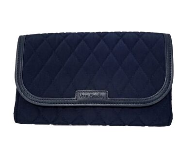 Vera Bradley Wristlet Wallet Classic Navy RFID Microfiber Trimmed New NWT 