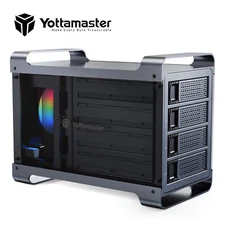 Yottamaster 4 Bay RAID RGB Hard Drive Enclosure Type B For 2.5/3.5" SATA HDD SSD
