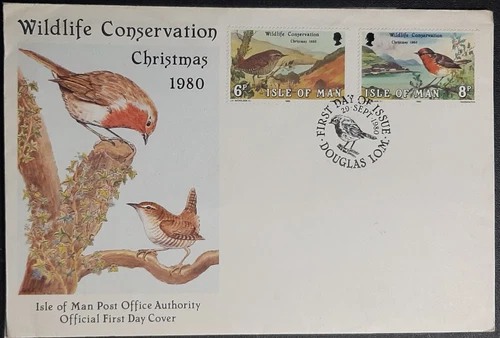 (ISM-220) ISLE OF MAN FDC 1980 Christmas 1980: Wildlife Conservation - Birds