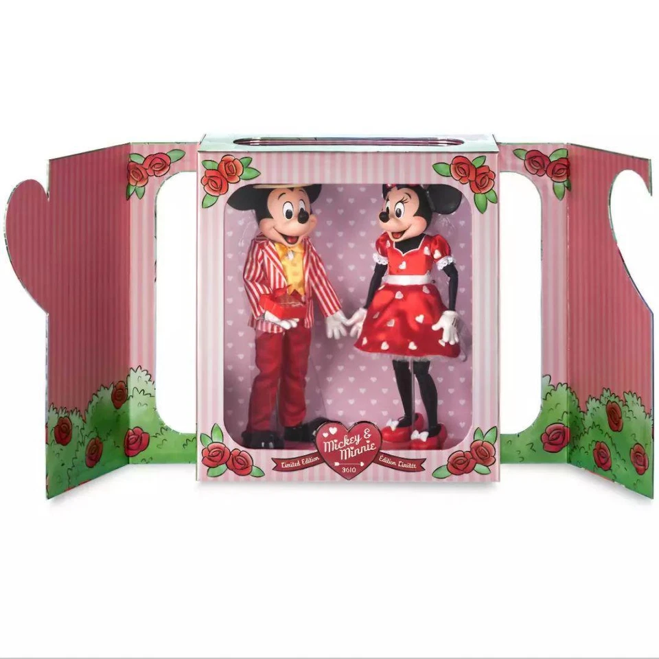 Disney Mickey & Minnie Mouse Figura Set Valentine Versión 100 Aniversario Muñeca - Imagen 2 de 4