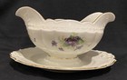 Royal Jackson Woodland Violets Fine China GRAVY BOAT Bowl with Fixed Underplate — photo 2