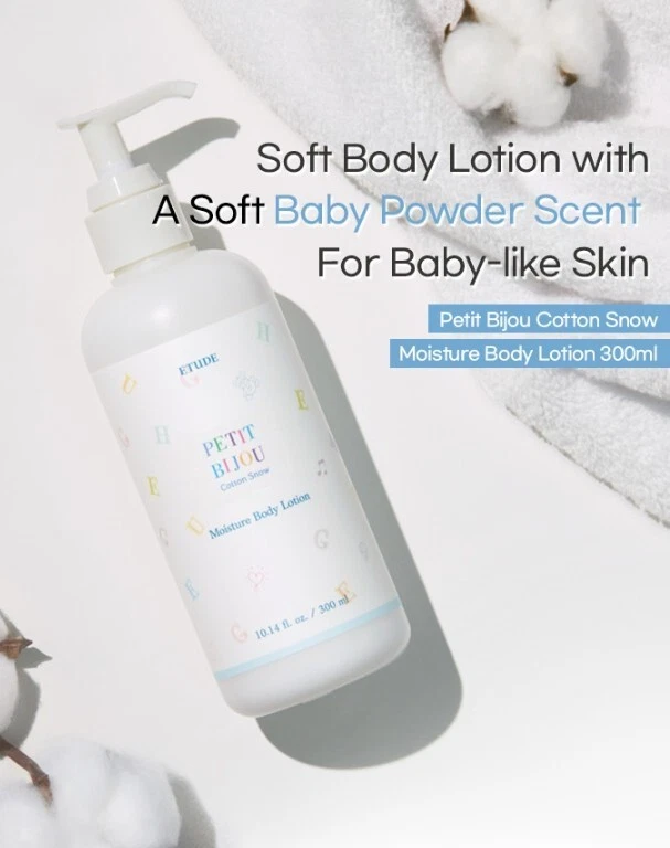 ETUDE Petit Bijou Cotton Snow Moisture Body Lotion 300ml Korean