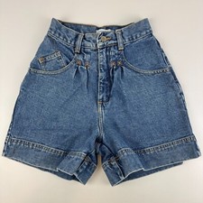 Vintage ESPRIT Blue Jean Denim Mom Shorts High Rise Juniors Size 1