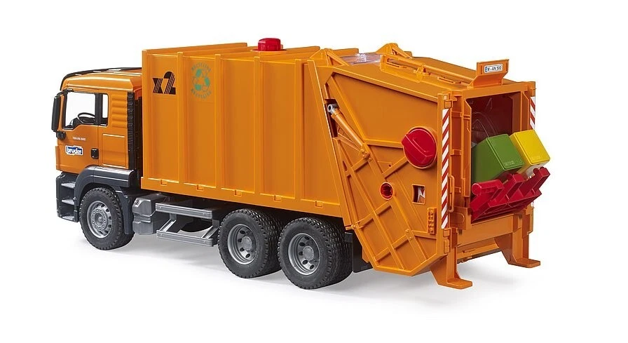 Bruder MAN TGS Garbage truck orange 03760 - Image 4 of 4