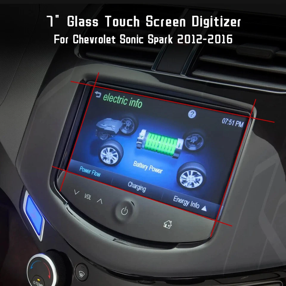 Digitalizador de vidrio con pantalla táctil LCD de 7" 4 pines apto para Chevrolet Spark Sonic 2012-2016 Foto 2 de 4
