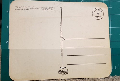 Cartolina d'epoca retrò Evangeline Emmeline LaBiche cattolica Louisiana - Foto 3 di 4