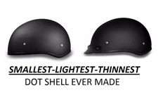 Ultra Slim DOT Skull Cap Motorcycle Helmet Daytona MATTE BLACK-FREE SHIP