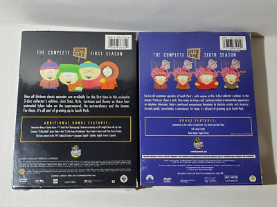 South Park : Complete First & Sixth Season On DVD Lot Of (2) Box