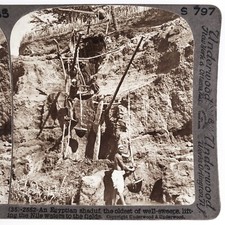 Egyptian Shaduf Lifting Water Stereoview c1905 Nile River Egypt Collection C2072