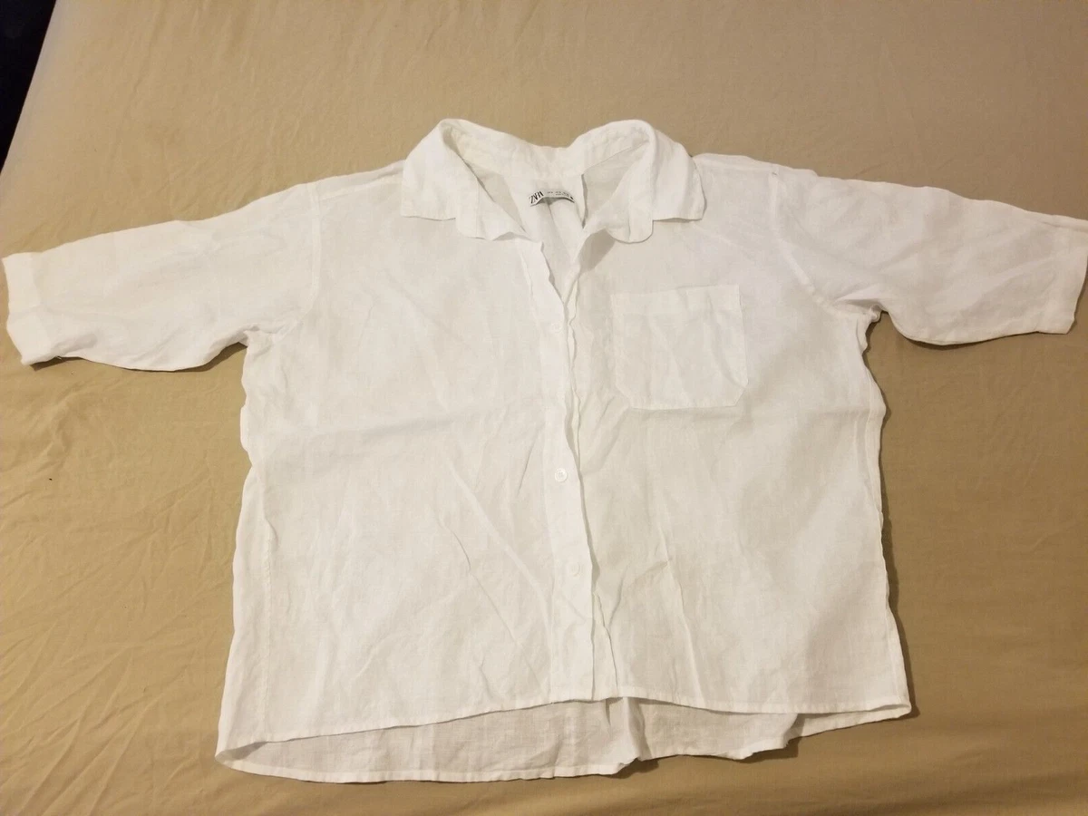 White linen shirt clearance ebay