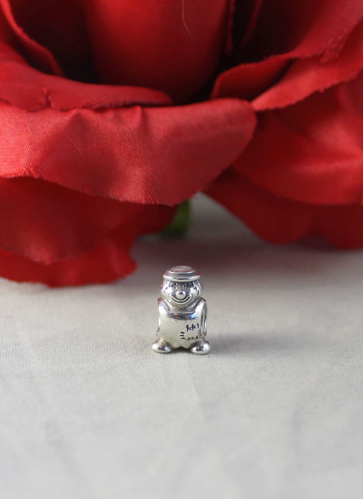 Sterling Silver Pandora Retired  Clown w/ Flowers  Charm CAT RESCUE