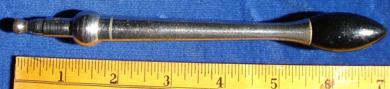 1930s - 50s Automobile Turn Signal Arm Chrome Copper Plated w Black Tapered Knob