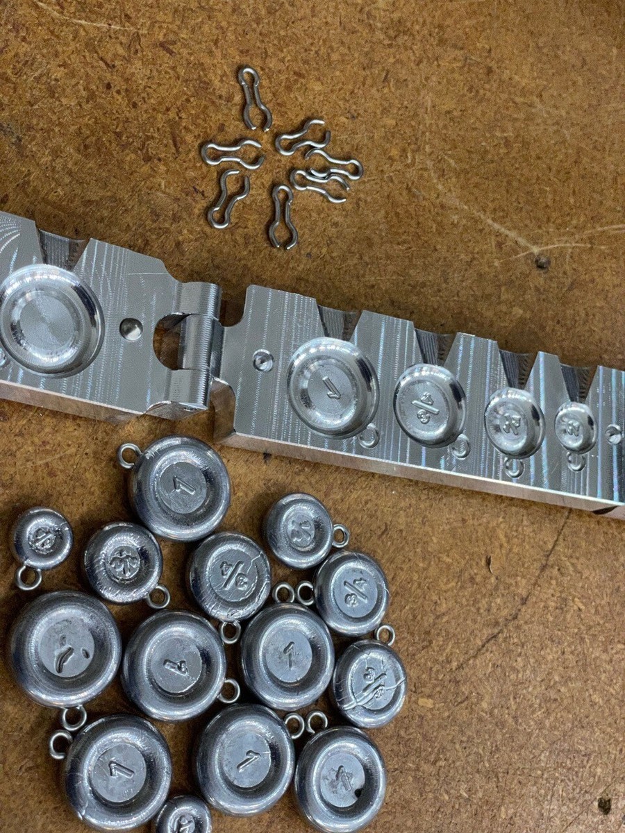 CNC made Disc Sinker River Coin 4 cavity mold 1/4 1/2 3/4 1oz