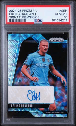 2024-25 Panini Prizm Premier League Choice Signatures Erling Haaland #S-EH PSA10