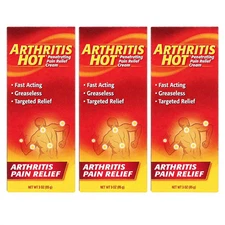 3 Pack Arthritis Hot Pain Relief Cream Deep Penetrating Fast Acting 3 Oz Each