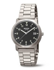 Boccia Titanium 3630-03 Orologio Uomo Quadrante Nero, Cifra Luminosa Araba...