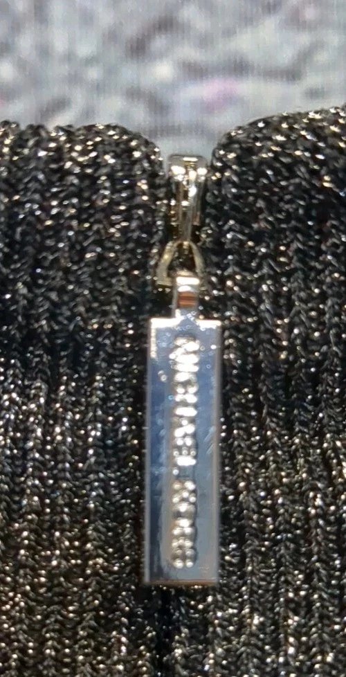 Michael Kors Mini Abito Donna Metallizzato Manica Lunga US Taglia XL