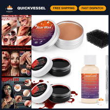 SFX Makeup Kit 02 - Scar Wax, Fake Blood Latex Tools for Halloween Effects