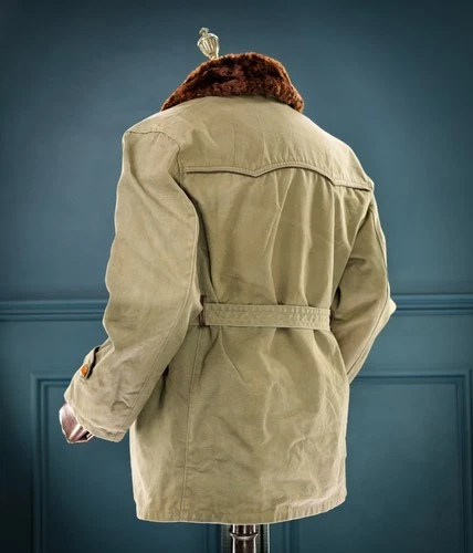 Vintage 1950s French ‘Canadienne’ Barnstormer Mackinaw Mouton Canvas Jacket “L” image 4