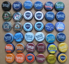 36 SAM ADAMS CRAFT BOSTON BEER CO 35 RETIRED 1 CURRENT BEER BOTTLE CAPS