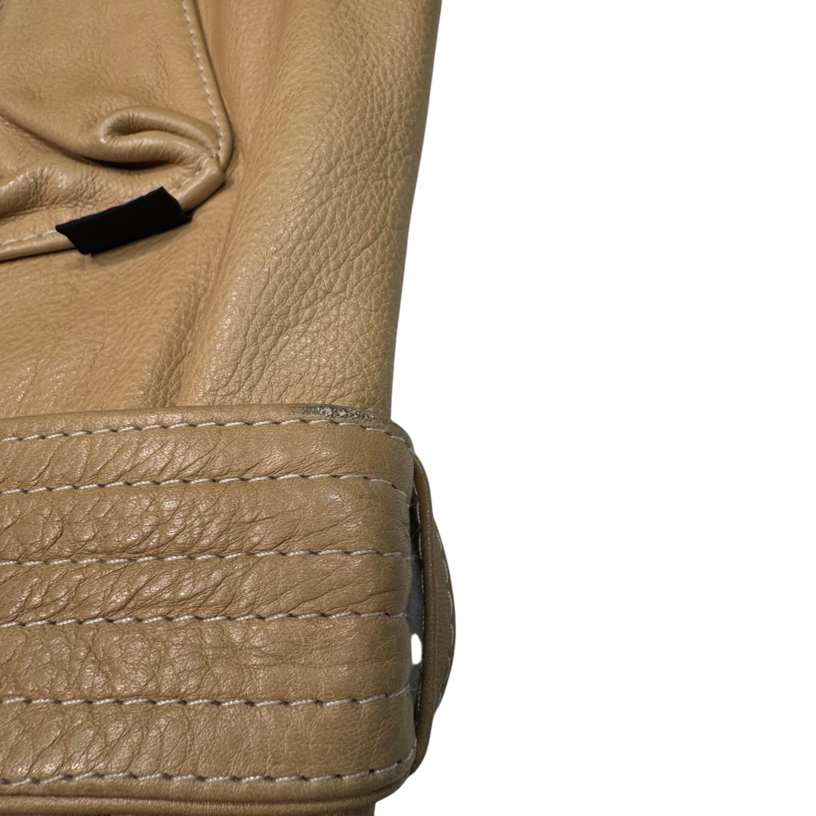 Belstaff Panther Leather Biker Jacket Medium Beige Vintage Malenotti Belted 00s thumbnail 10