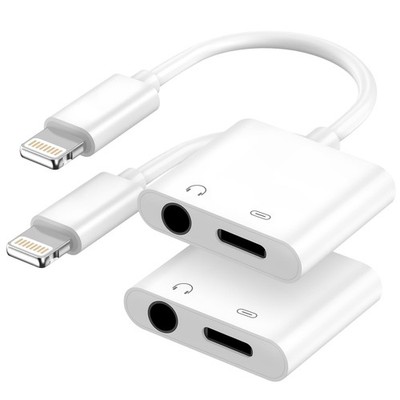 Apple MFi Certified 2in1 Lightning to 3.5mm Headphone Jack Adapter,Fast Charg...