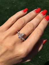 4Ct. Radiant Cut Diamond Lab Created Engagement Wedding Ring 14K White Gold Over