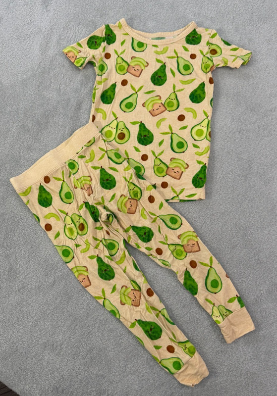 Little Sleepies Avocado Toast Two-Piece Pajama Set 2T (Free S/H)