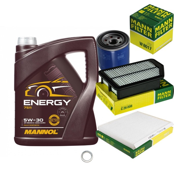 Mann Inspektionspaket Filterset 5L Mannol Energy 5W-30 FüR KIA Carens IV-image