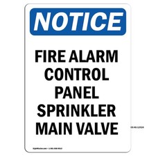 Fire Alarm Control Panel Sprinkler OSHA Notice Sign Metal Plastic Decal