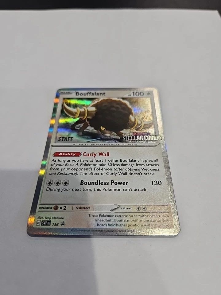 Bouffalant - 136 (Prerelease) [Staff] 136 SV: Scarlet & Violet Promo Cards 12684 - Image 2 of 4