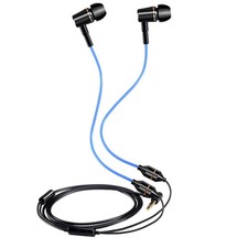 KINDEN Air Tube Earbuds Headphone Binaural Earphones with Microphone Blue