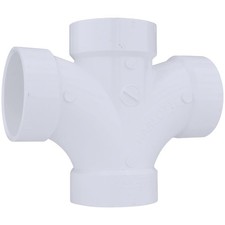 Charlotte Pipe 2 In. Double Sanitary DWV PVC Tee PVC 00428  0800HA Charlotte