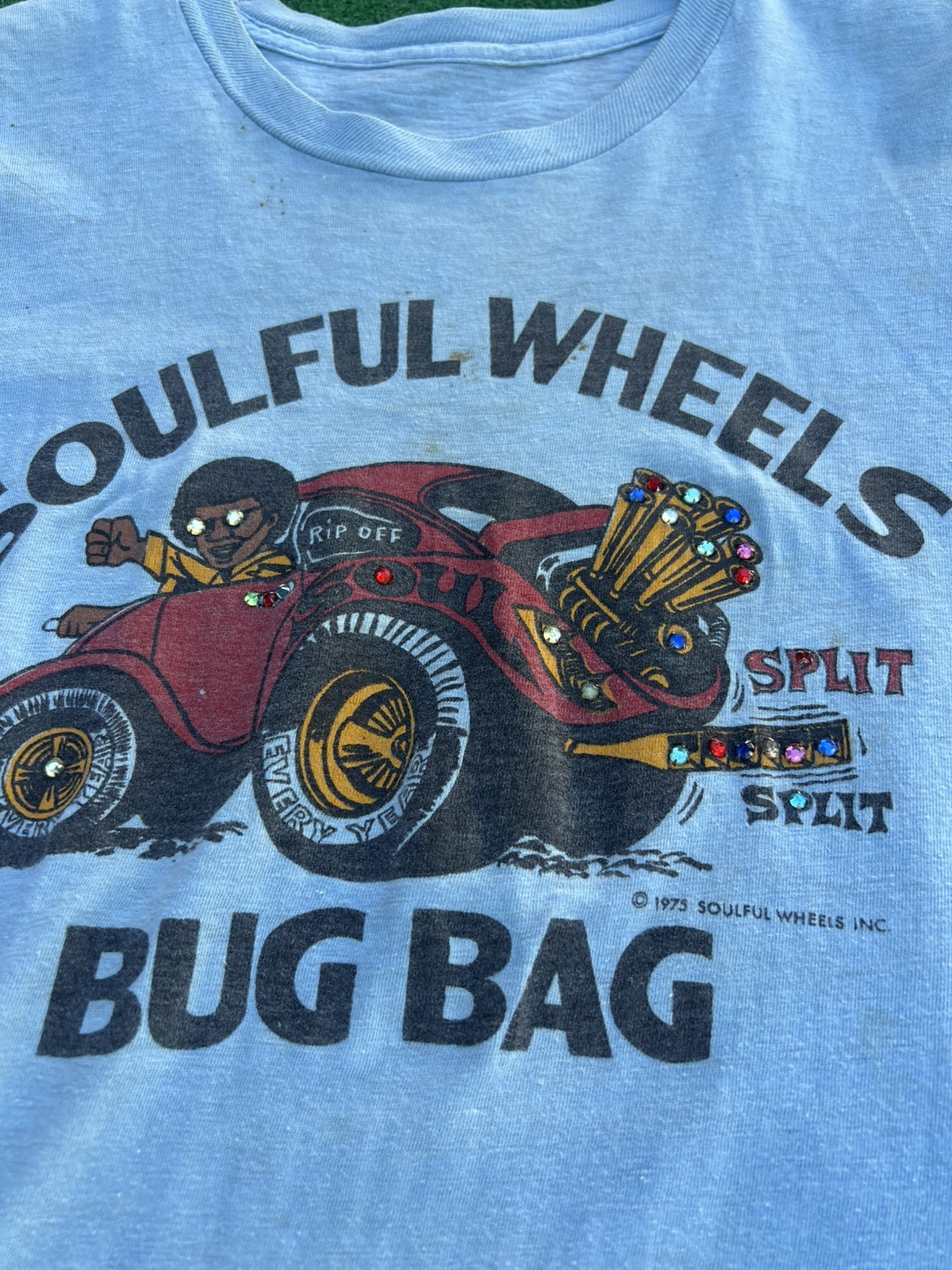 Rare 1975 Soulful WHEELS Vtg T-Shirt image 2