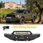 For 2019-2024 Dodge RAM 1500 / Rebels Front Bumper Steel Guard w/LED Lights Kit