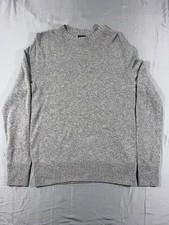 J Crew Rugged Sweater Mens Medium Heather Gray Wool Tight Knit Ribbed Winter