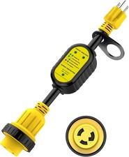 30 Amp to 15 Amp 110V RV Adapter with Surge Protector, 15M/30F Locking